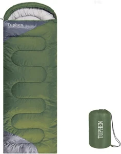 NEW TUPHEN Sleeping Bags for Adults Kids Boys Girls 86.6"×29.5", Green Grey - Picture 1 of 4
