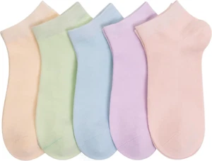 Women Viscose Bamboo Ankle Socks Low Cut Thin Sock Lightweight Pastal Color Soft - Picture 1 of 6