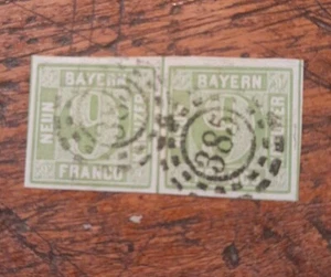 Baviera n. 5 d III, 9 incrociatori verdi, testati BPP Stegmüller, coppia orizzontale, timbrati - Foto 1 di 3