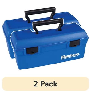 (2 pack) Flambeau Outdoors, Lil Brute Fishing Tackle Box with Lift-Out Tray, - Picture 1 of 7