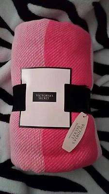 NWT Victoria's Secret Blanket Pink Thick Stripes NEW Never Opened FAST SHIPPING - Image 1 of 2