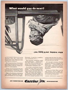 1943 WW2 Carrier Refrigeration Fighter Pilot Trimmed Original Magazine Print Ad - Picture 1 of 1