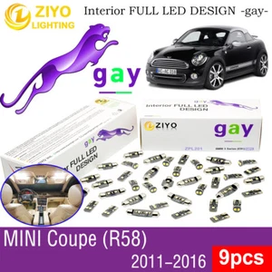 9 Bulbs Deluxe White LED Interior Dome Light Kit For (R58) 2011-2016 MINI Coupe - Bild 1 von 9