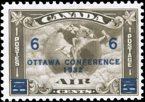 Canada Mint H F+ 6c on 5c Scott #C4 (C2 Surcharged) 1932 Air Mail Issue Stamp - Imagen 1 de 2