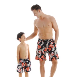 Family Matching Swimwear Dad Son Boy Kids Summer Swimsuit Beach Trunks Shorts - Picture 1 of 19