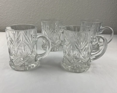 Набор из 4 прозрачных стеклянных чашек Anchor Hocking / кружек дизайн ананаса 10 унций - Изображение 1 из 4