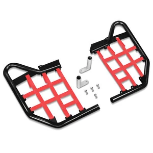 Nerf Bars For Yamaha Raptor 700 YFM 700 YFM700R Black W/ Red Net - Picture 1 of 4