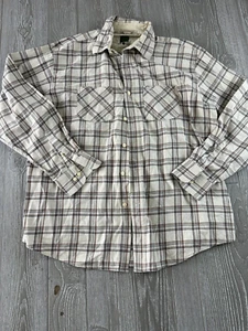 Timberland Shirt Mens Large Cream Plaid Size Large - Picture 1 of 8