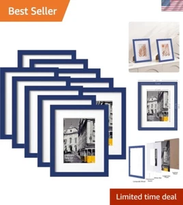 8x10 Picture Frames Set of 10 Wall Mount Collage Gallery Home Decor Blue - Picture 1 of 9