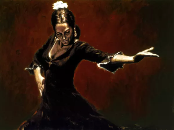 Oil Painting Flamenco Dancer Giclee Art Printed on canvas