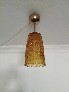 Single Chandelier Vintage Cut Crystal Colored Basket Ceiling Light Fixture - Picture 1 of 8