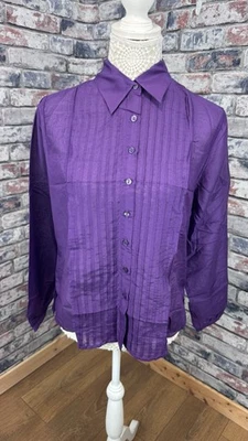 Patra Women’s Purple 100% Silk Long Sleeve Size UK S Small - Image 1 of 4