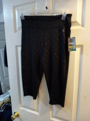 DANSKIN NOW Performance Yo Capri XL/XG (14-16) NUEVO CON ETIQUETAS NEGRO SUAVE patrón bordado Foto 1 de 4