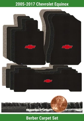 Conjunto de tapete berbere personalizado para Chevrolet Equinox 05-17 com logotipo (3 peças) #CEW - Imagem 1 de 4