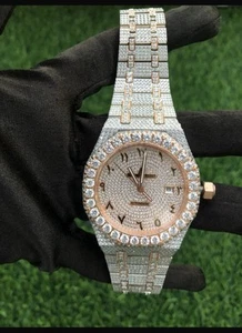 Audemars Piguet Royal Oak 18k Rose Gold Two-Tone Moissanite Dial Watch - Picture 1 of 4
