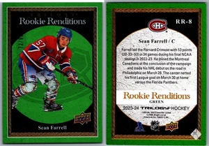 23-24 TRILOGY ROOKIE RENDITIONS GREEN - SEAN FARRELL /99 #RR-8 CANADIENS - Picture 1 of 1