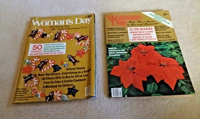 2 vintage Woman's Day Magazines December 1975 &  1977 - Image 1 of 4