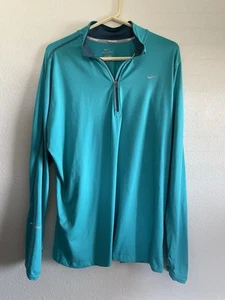 Nike Shirt Women’s Plus Size 2X Dri-Fit Element 1/4 Zip Running Jogging Teal - Picture 1 of 9
