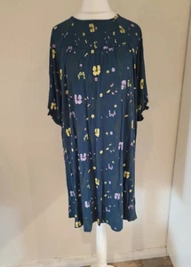 Next Blue Dress Bohemian Floral Hippy Size 10 - Picture 1 of 2