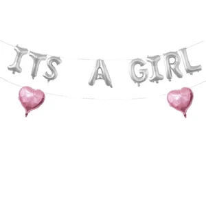 It's a Girl Balloon Banner for Baby Shower, Gender Reveal Party Decorations (... - Picture 1 of 6