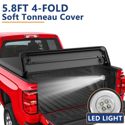 For 2007-2013 Chevy Silverado GMC Sierra 1500 5.8FT Quad Fold Tonneau Bed Cover Foto 1 de 4