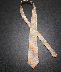 Corbata Michael Michael Kors para hombre 60x3 círculos de seda dorada - Imagen 1 de 11