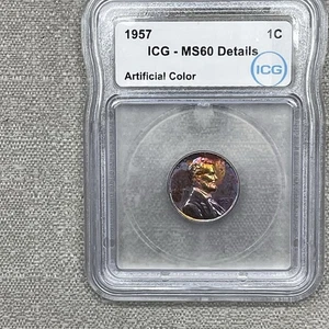 1957 Lincoln Wheat Cent / Penny ICG MS60 Details - Bild 1 von 9