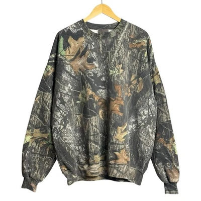 Vintage Jerzees Outdoors Camo Sweatshirt Mossy Oak Faded - SIZE 2XL Foto 1 de 4