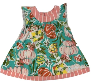 Matilda Jane Baby Mädchen 3-6 Monate grün Blumen Tunika Top mit rosa Borte - Bild 1 von 8