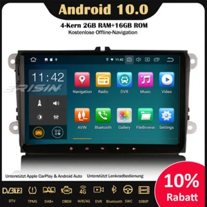 Radio de coche 9" DAB+ Android 10 OPS GPS para VW Passat Polo Golf 5/6 Tiguan Jetta EOS - Imagen 1 de 12