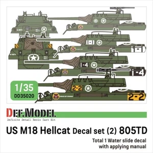 DEF. MODELO DD35020, M18 Juego de calcomanías Hellcat (2)-805TD EE. UU. El 3er Ejército 805td, 1/35 - Imagen 1 de 7