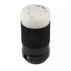 Marinco 205C, 20A 125V 2 Pole 3 Wire NEMA L5-20R Locking Connector White/Black - Picture 1 of 1