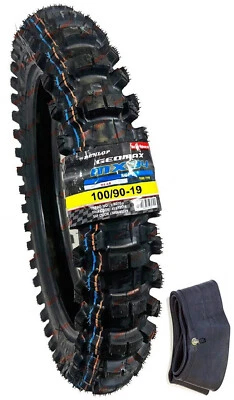 Neumático de suciedad trasero blando Dunlop Geomax MX34 100/90-19 con TUBO HUSQVARNA 125 250 350 Foto 1 de 3