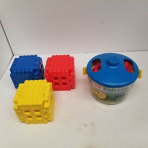 Vtg Playskool Kiddie Links & Little Tikes Waffle Blocks, Educational Toddler Toy