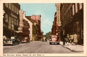 Cartolina Rue Saint-Jean St. John Street Quebec Canada - Foto 1 di 2