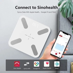 Bathroom Scales for Body Weight 180KG Digital Smart Bluetooth Weighing Scale BMI - Picture 1 of 5