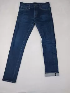 Pantalones de mezclilla Uniqlo para hombre 32x34 (32x31) tela japonesa cruda por Kaihara ribete ajustado - Imagen 1 de 14
