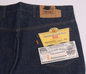 Pantalones de mezclilla vintage Levi’s 1981 Saddleman Boot 517 talla 44W X 30L lengüeta naranja nuevos con etiquetas - Imagen 1 de 8