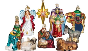 Nativity Sets Old World Personalized Glass Christmas Ornament - Picture 1 of 2