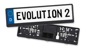 2 x Evolution 2 German Quality Premium Number Plate Holders Surrounds Pair - Picture 1 of 6