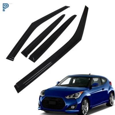 Smoke Side Window Vent Visors Rain Guards For 2011-2017 Hyundai Veloster - Image 1 of 4