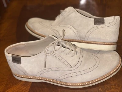 Lacoste Sherbrooke Brogue Oxford Wingtip Beige Suede 9.5 Men’s dress  Shoes Tan - Image 1 of 4