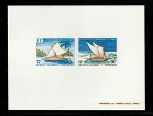 NEW CALEDONIA 1987 SC# 357-358 COMPOSITE DELUXE PROOF SHIPS SAILBOATS - Picture 1 of 1