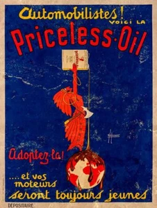 PRICELESS OIL RED INDIAN POURING OIL HEAVY DUTY USA MADE METAL ADVERTISING SIGN - Picture 1 of 1