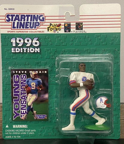 1996 Steve McNair STARTING LINEUP Oilers NFL Figure YOUNG SENSATIONS NEW Cover