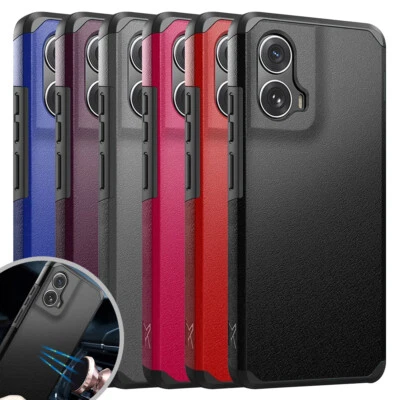 Funda rígida híbrida compatible con montaje para teléfono Motorola Moto Edge 5G 2024 Foto 1 de 4
