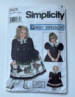 Daisy Kingdom 9426 Size AA 3,4,5,6 Uncut Pattern & Material & Collar For Size 3 - Image 1 of 4