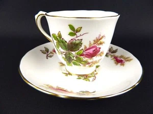 Royal Chelsea Moss Rose Teacup Demitasse Coffee Cup & Saucer English Bone China - Picture 1 of 5