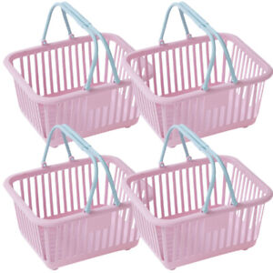  4 Pcs Containers for Organizing Portable Plastic Baskets Storage Square