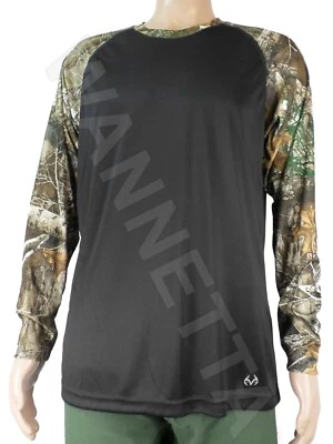 Men's Realtree Active wear 2 Tone RT Edge Camo LS Polyester Wicking Shirt NEW - Image 1 of 4